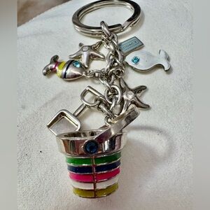 RARE Coach VINTAGE PAVE BEACH starfish bucket keychain